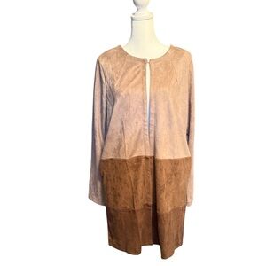 Joh Apparel Brown and Tan Floral Lined Jacket-S NWT